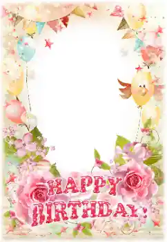 Opschrift op de lijst: Gelukkige Verjaardag!