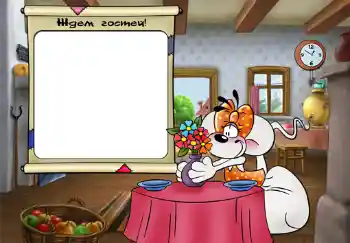 Opschrift op de lijst: Ждем гостей.