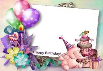 Opschrift op de lijst: Gelukkige Verjaardag!