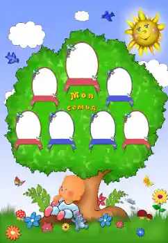 Foto effect van de categorie Stamboom № 162119. Opschrift op de lijst: My family