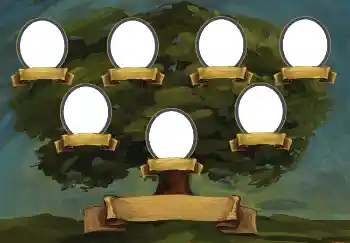 Opschrift op de lijst: I am. Father. Mother. Grandmother. Grandfather. Opschrift op de lijst: I am. Father. Mother. Grandmother. Grandfather.
