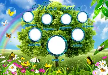 Opschrift op de lijst: My family Opschrift op de lijst: My family