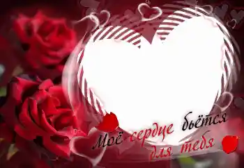 Opschrift op de lijst: Моё сердце бьётся для тебя Opschrift op de lijst: Моё сердце бьётся для тебя