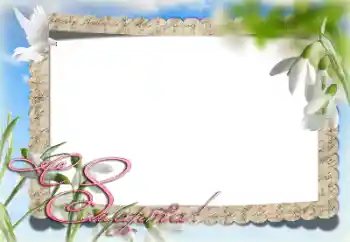 Foto effect van de categorie Kaarten voor de Vrouwendag № 203277. Opschrift op de lijst: Gelukkige Vrouwensdag!