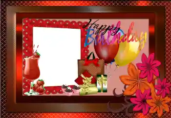 Opschrift op de lijst: Happy Birthday!