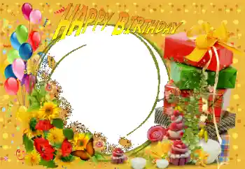 Opschrift op de lijst: Gelukkige Verjaardag!