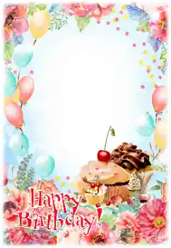 Opschrift op de lijst: Gelukkige Verjaardag!