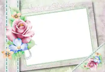 Opschrift op de lijst: Gelukkige Verjaardag!