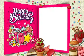 Opschrift op de lijst: Happy Birthday! Opschrift op de lijst: Happy Birthday!