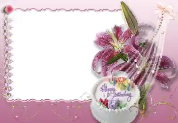 Opschrift op de lijst: Happy Birthday