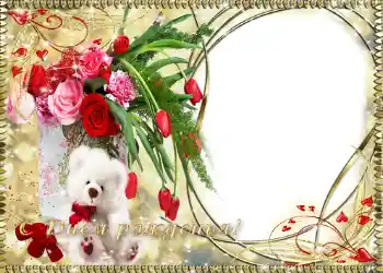 Opschrift op de lijst: Gelukkige Verjaardag!