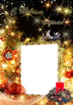 Foto effect van de categorie Nieuwjaarskaarten № 3299. Opschrift op de lijst: Gelukkig Nieuwjaar!