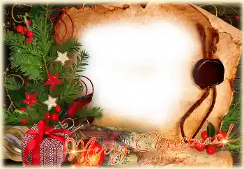 Opschrift op de lijst: Vrolijke Kerstdagen!