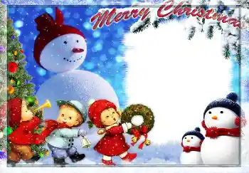 Opschrift op de lijst: Vrolijke Kerstdagen!