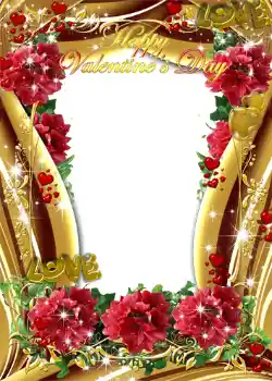 Foto effect van de categorie Valentijnskaarten № 1438. Opschrift op de lijst: Gelukkige Valentijnsdag!
