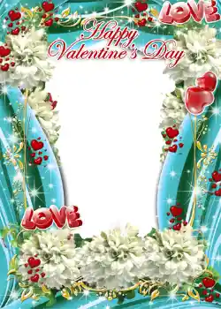 Foto effect van de categorie Valentijnskaarten № 1439. Opschrift op de lijst: Gelukkige Valentijnsdag!