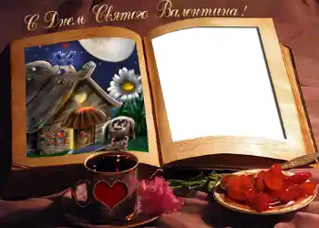 Foto effect van de categorie Valentijnskaarten № 679. Opschrift op de lijst: Gelukkige Valentijnsdag!