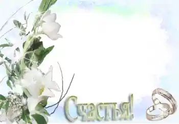 Foto effect van de categorie Huwelijksfotolijsten № 3558. Opschrift op de lijst: Счастья!